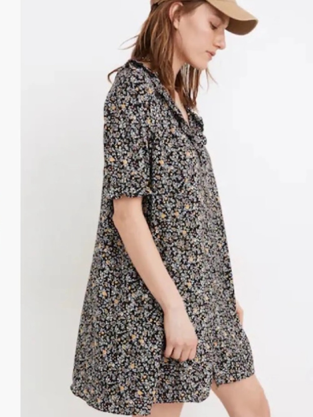 Madewell Floral Short Sleeve Shift Dress